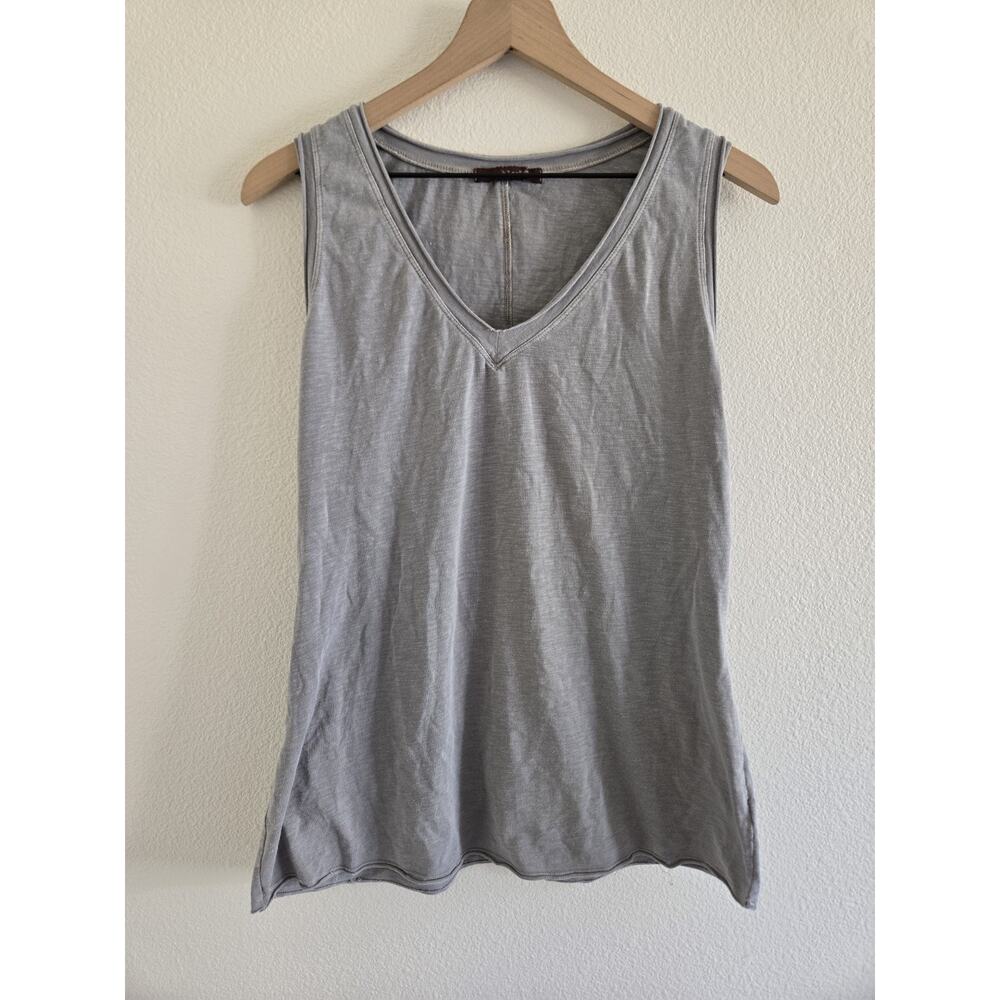 XCVI Wearables Large Bash Tank Lucille Slub Jersey Gray Minimalist Comfort